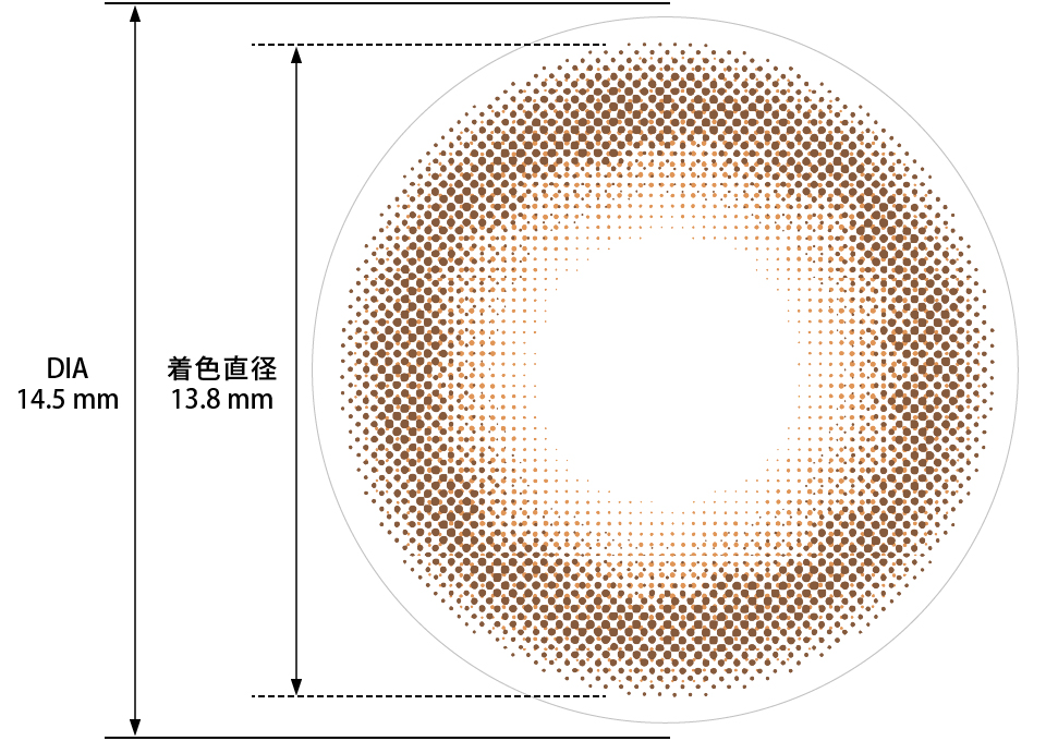 レンズデザイン DIA14.5mm 着色直径13.8mm