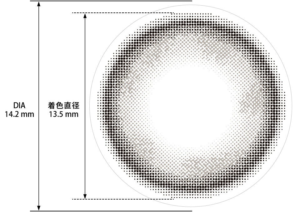 レンズデザイン DIA14.2mm 着色直径13.5mm