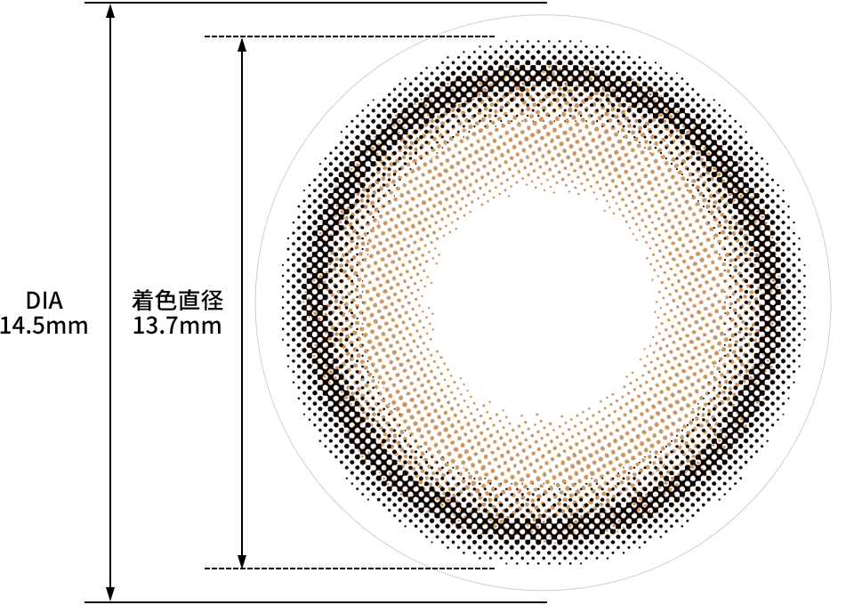 レンズデザイン DIA14.5mm 着色直径13.7mm