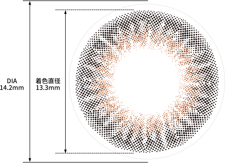 レンズデザイン DIA14.2mm 着色直径13.3mm